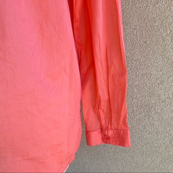 Orange Crush Button Down Boyfriend Shirt Dress - Picture 4 of 6